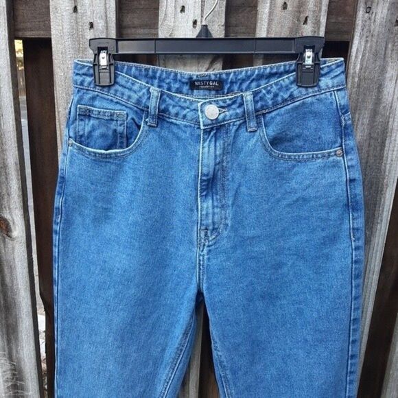 Nasty Gal Denim Jeans High Waist Mom Jeans Cotton Blend Pants Size M - Picture 5 of 13